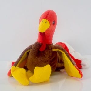 TY Beanie Baby GOBBLES TURKEY Rare Retired Vtg Birthday Nov 27 1996 Tag Error